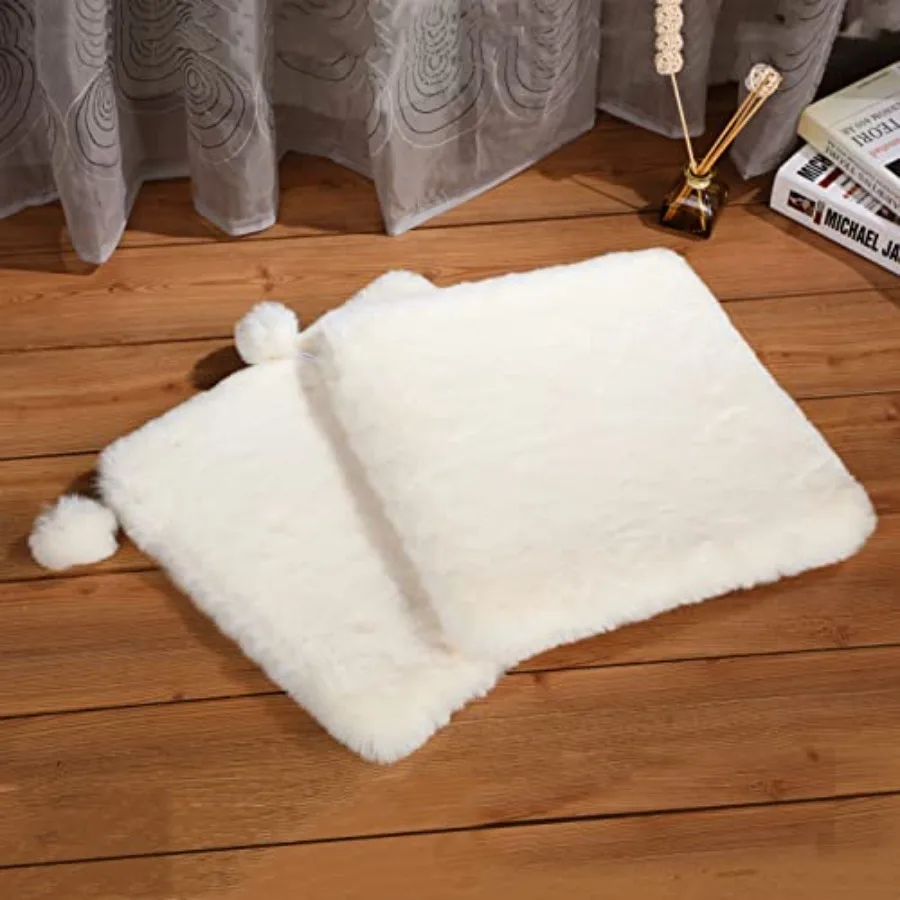 

【Spot goods】2-Pack 14" x14" Faux Rabbit Fur Cat Dog Bed Cushion Pad Mat Cat Tree Tower Replacement Cushion Pad for Window Perch