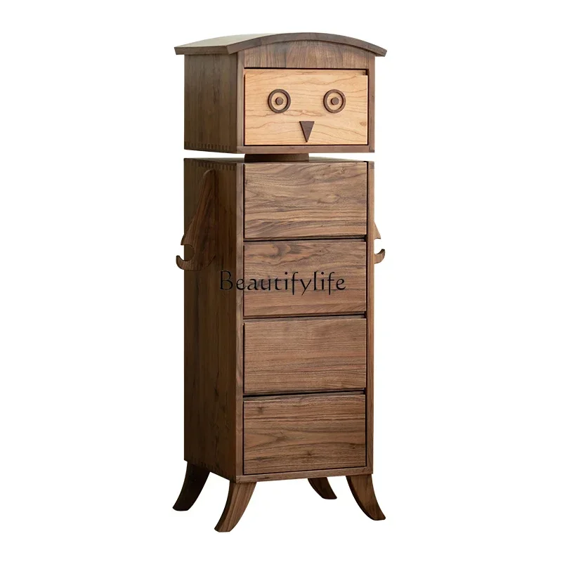 

North American black walnut waist chest chest special-shaped storage creative bedroom locker