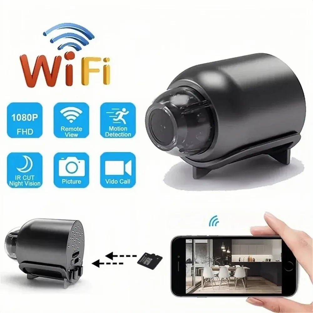 

HD 1080P Мини Wi-Fi камера ИК ночного видения Обнаружение движения Широкоугольные IP-камеры Видеокамеры домашней безопасности 2,4G WIFI камера