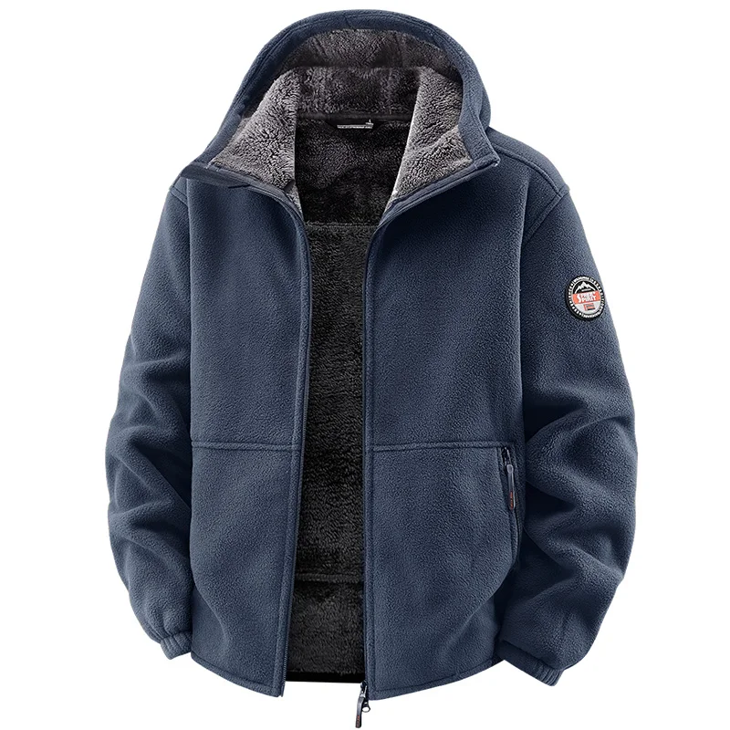 New Men's Winter Jacket Warm Coat with Fleece Lining Korean-Style Casual Hooded Coat Windproof Suede Coat Men's Clothing Top