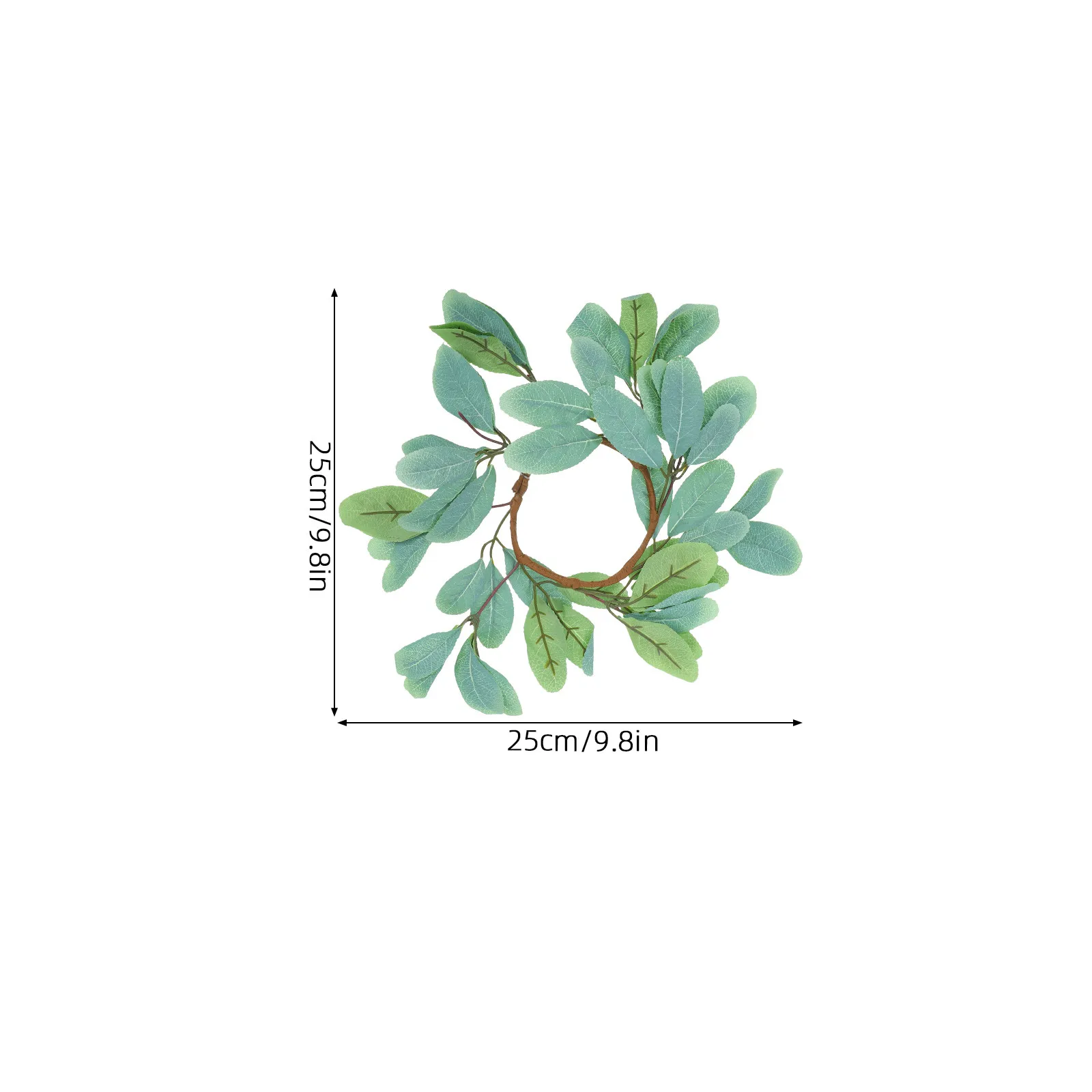 4Pcs Artificial Leaves Rings Mini Boho Wreaths Greenery Pillar Holder Easter Spring Wedding Party Table Decoration