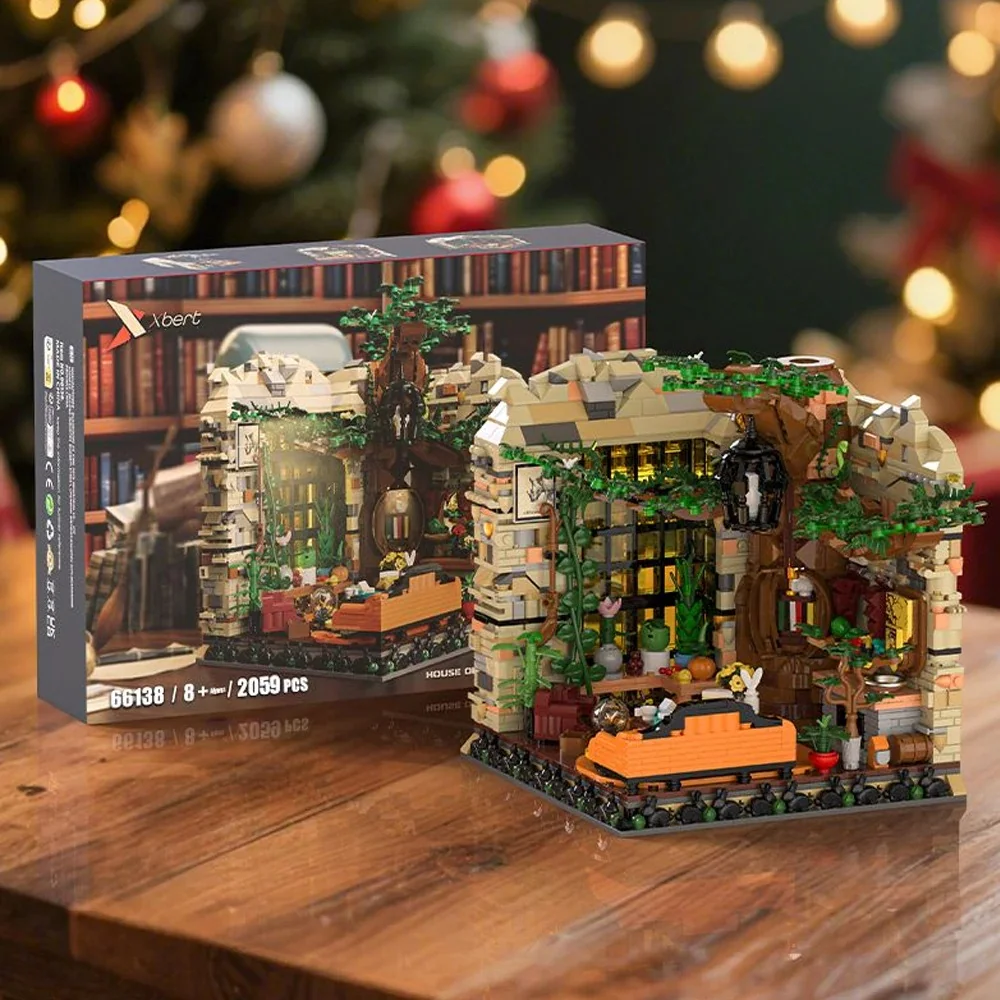 Juegos de bloques de construcción de casa de sala común mágica, Kit de modelo de ladrillo de montaje de edificios modulares avanzados, juguetes de regalo para adultos y niños 2059 Uds