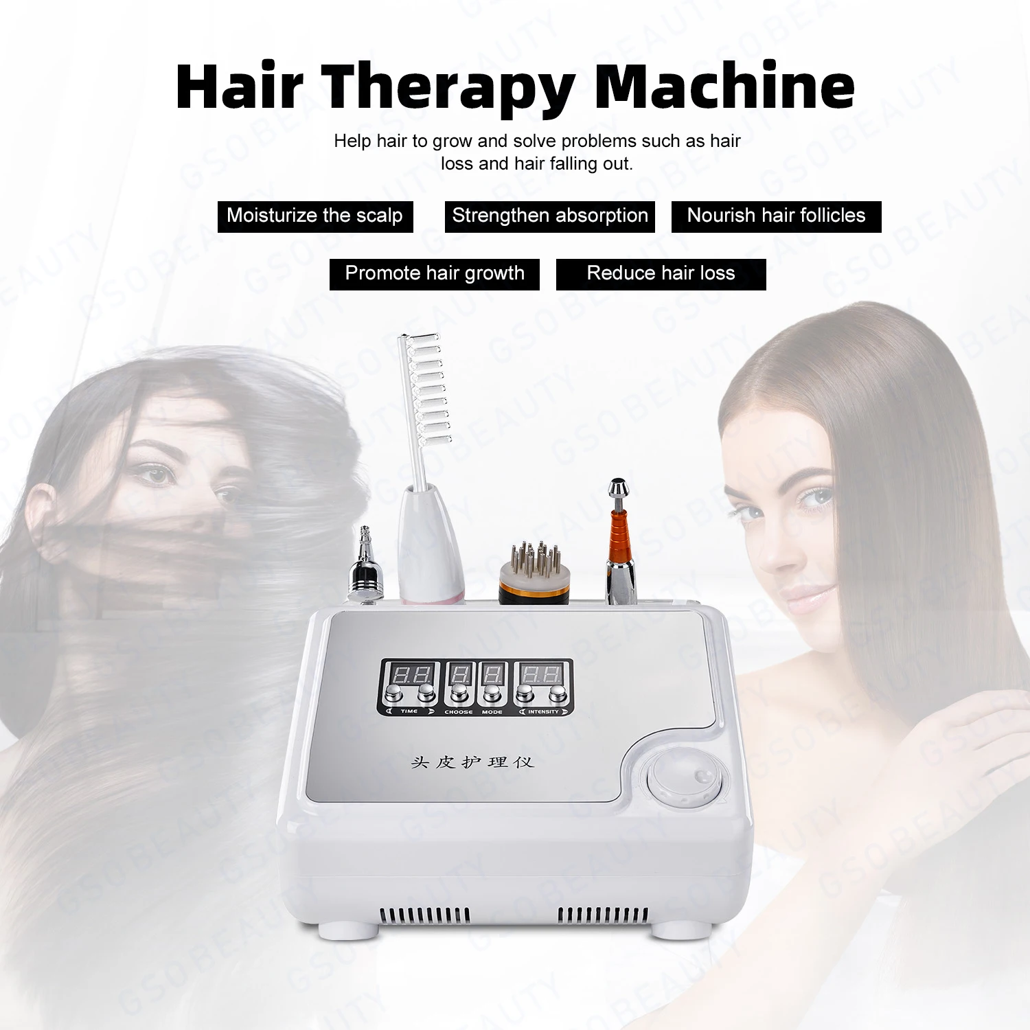 Professional Scalp Care Machine Hair Follicle Treatment Device With Comb Microcurrent Hot Cold Hammer Ampoule Import OEM CE