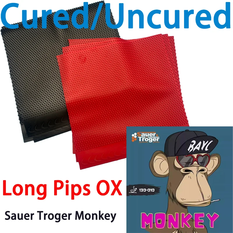 

Cured/Uncured Sauer Troger Monkey Table Tennis Rubber OX Long Pips Single Ping Pong Rubber Small Particles Anti-Spin Offensive