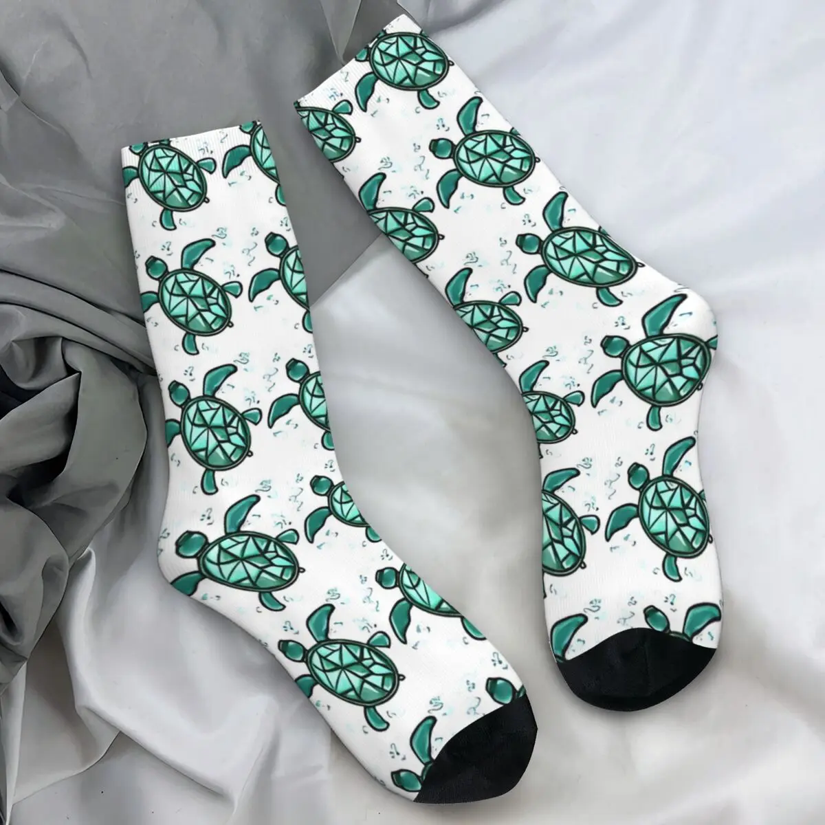 Women Men Socks Sea Turtle Green Animal Stockings Winter Vintage Warm Soft Socks Printed Running Sports Anti Skid Socks