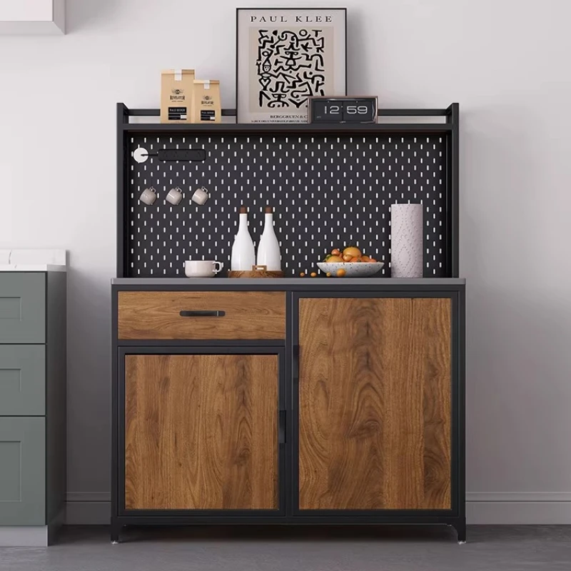 Wrought iron industrial style dining side cabinet integrated locker against the wall restaurant storagee caet tea cabinet locker