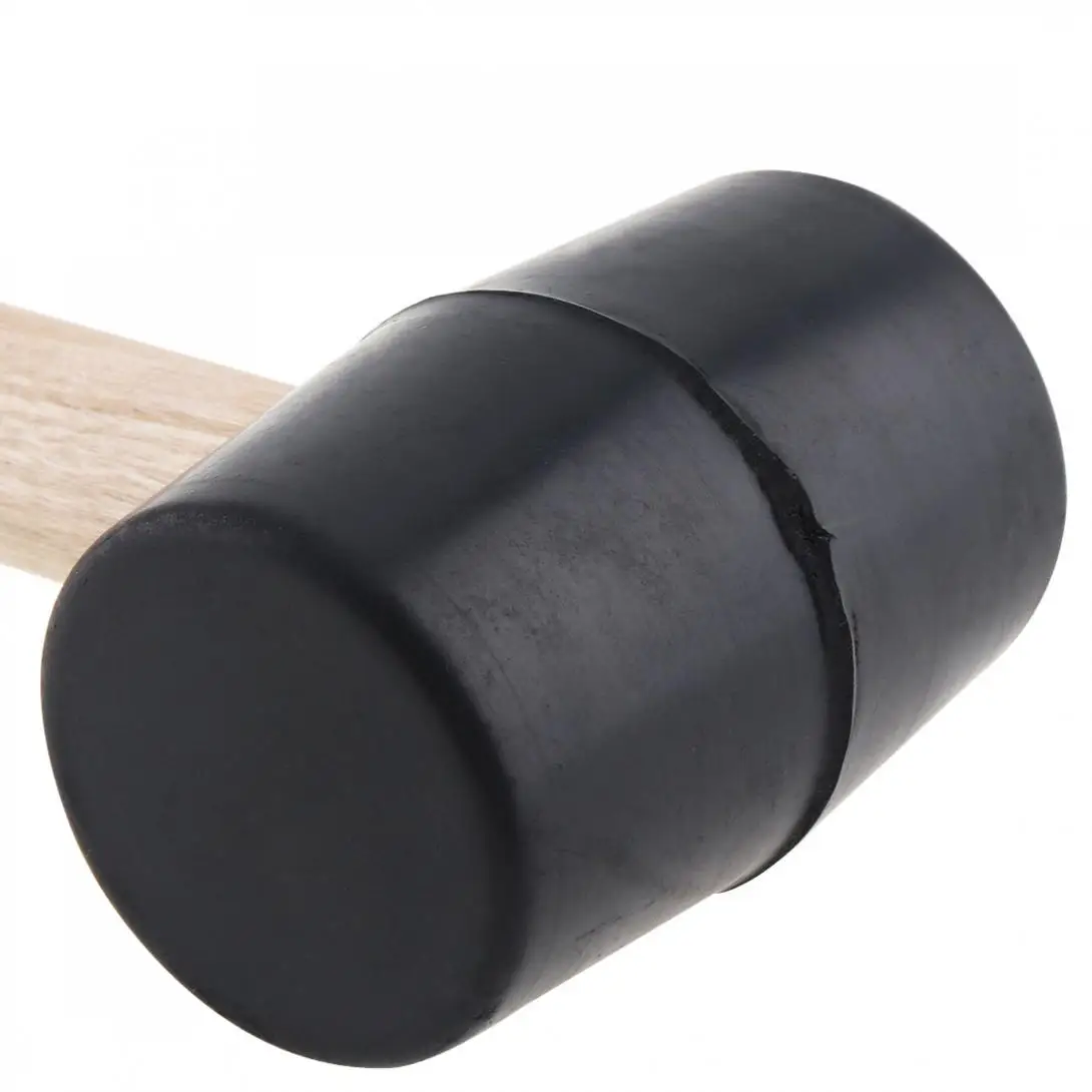 American Style Round Wooden Handle Rubber Hammer 230g / 320g Solid Wood Handle Floor Tile Installation Mallet Hand Tool