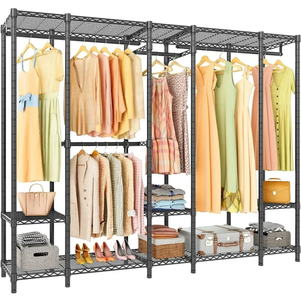 Cabinet, super portable closet rack, bedroom independent wardrobe, heavy-duty multifunctional metal hanger, wardrobe