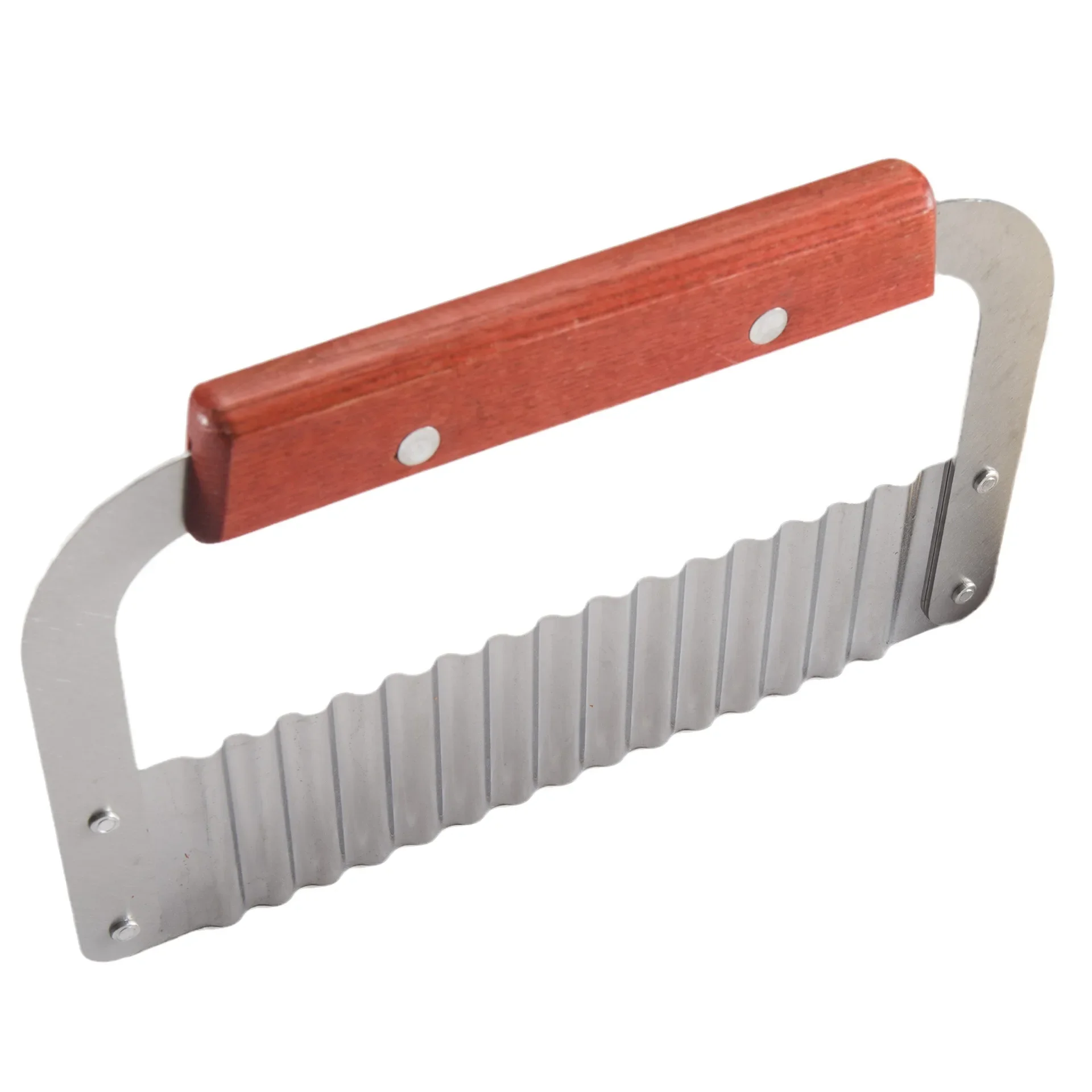 Stainless Steel Wooden Handle Wave Knife Wolf Tooth Potato Knife Potato Chip Cutting Wave Knife Potato Chopper Kitchen Tool