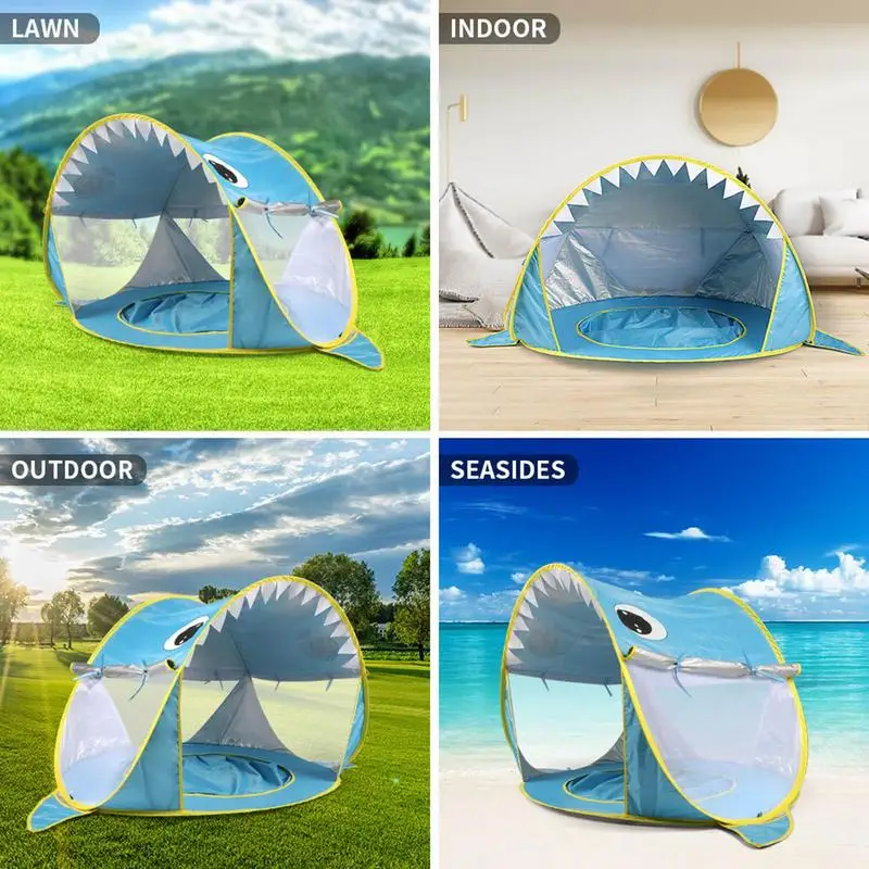 Baby Beach Tent Uv-protecting Sunshelter With A Pool Baby Kids Beach Tent Pop Up Portable Shade Pool UV Protection Sun Shelter