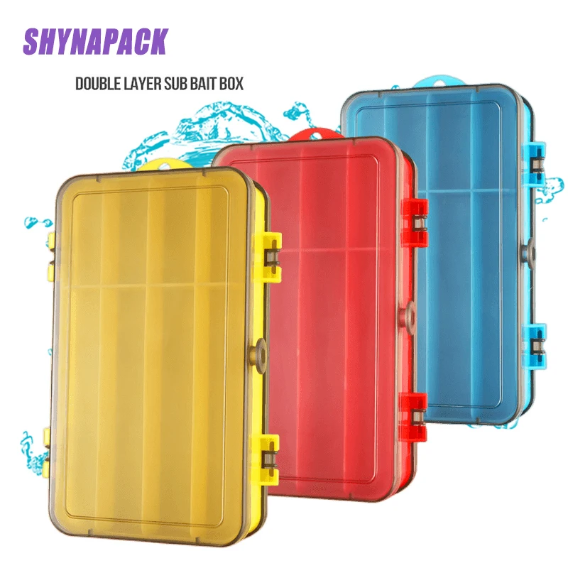 

Portable Waterproof Double-sided 13 Compartments Fishing Tackle Boxes Bait Lure Hook Accessories Box High Strength Fishing Box