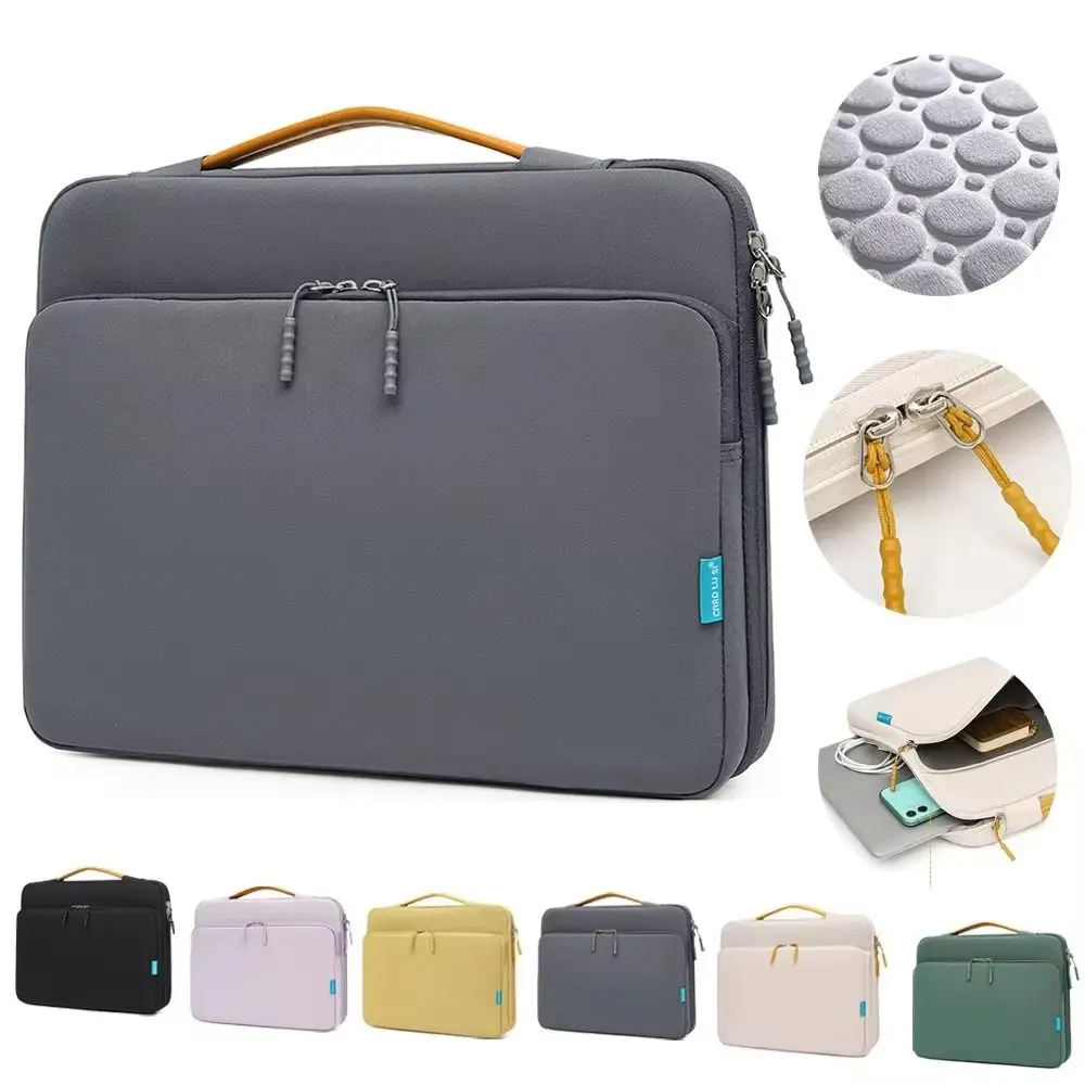 

Fashion With Handle Portable Laptop Bags Lightweight Ultra Thin Laptop Case Dual Zipper Waterproof Notebook Sleeve Women's Bag