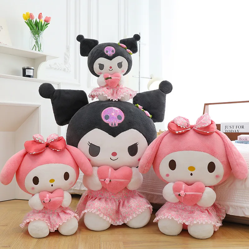 

Подушка плюшевая Sanrio 40/50/60 см, милая игрушка из серии Сакура, My Melody Kuromi, набивная кукла дьявол куроми, игрушка для девочек, подарки