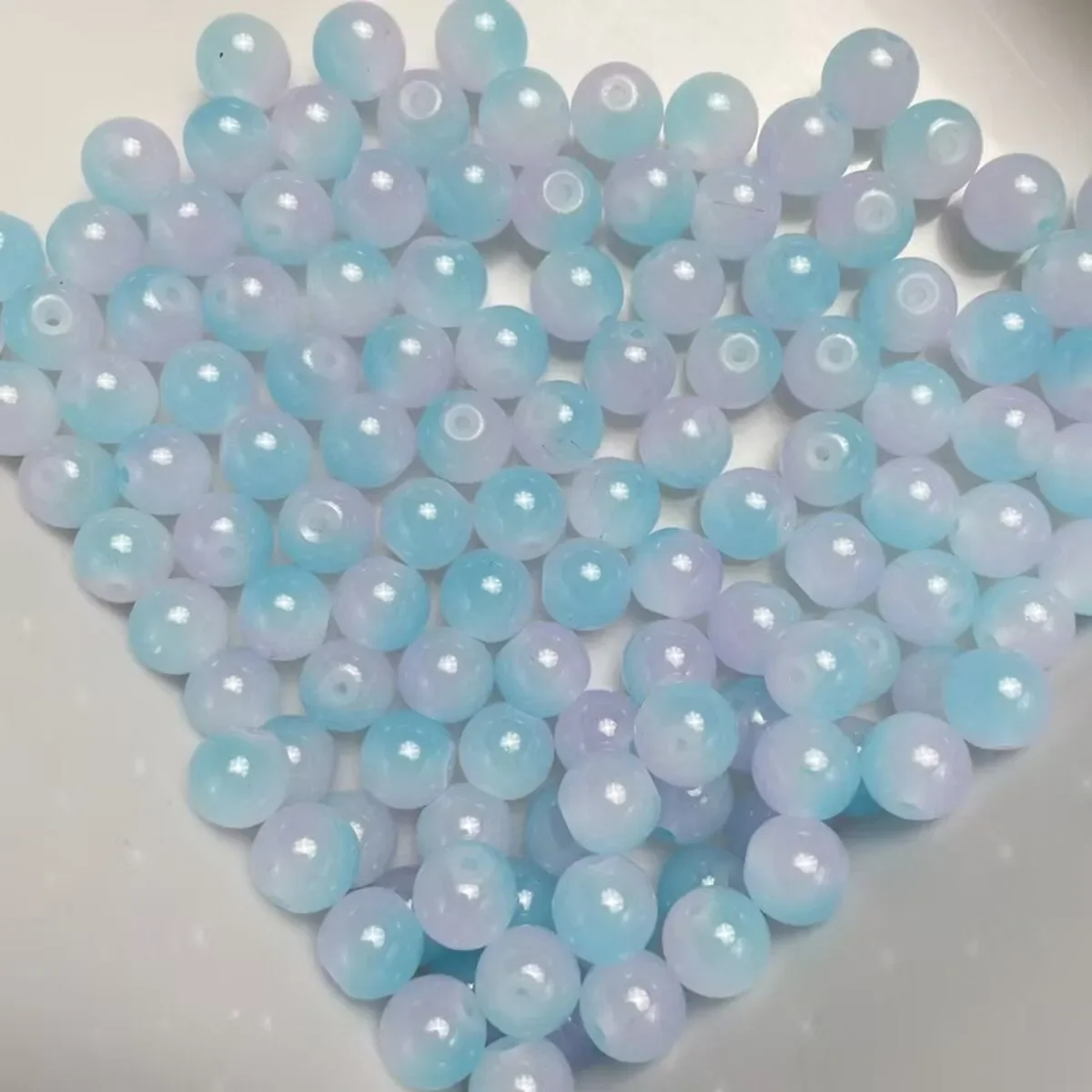 8mm/50pcs Minimalist Translucent Jelly Beads, Pastel Gradient Acrylic Beads, Durable Round Beads for Jewelry Making