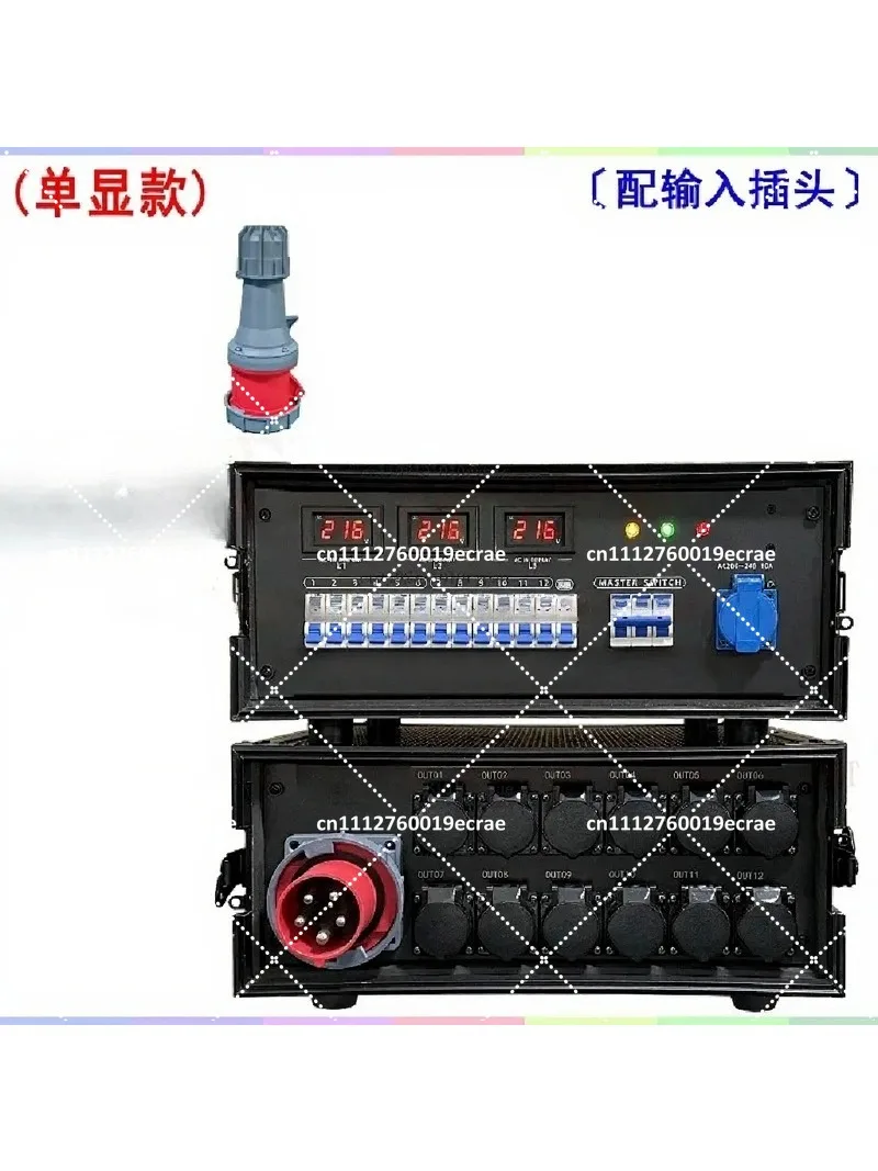 Waterproof Power Supply Distribution Box 12 Way 24 Way 16A Aviation Plug Straight Through Connector for Stage Lighting Equipment