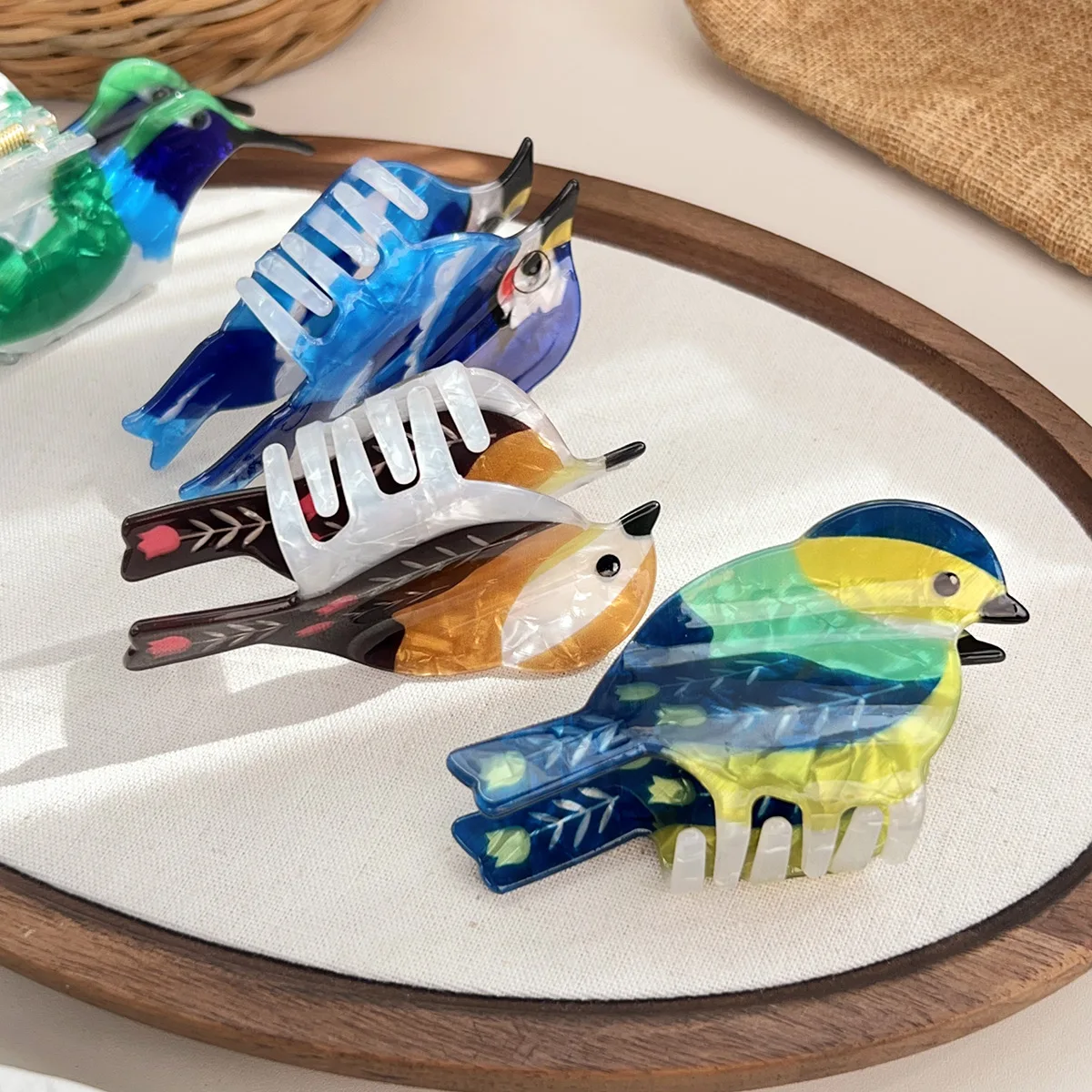 Cute Cartoon Hummingbird Parrot Hair Claws Colorful Bird Series Claw Clips Girl‘s Trendy Hair Clips Hair Accessories for Women