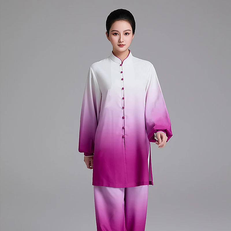 Women's Tai Chi Suit Gradient Print New Arrival 2026 Baduanjin Martial Arts Performance & Training Wear Spring/Autumn for Adults