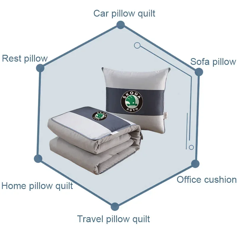 Car Seat Cushion Quilt Blankets Throw Pillow for Skoda Yeti Karoq Fabia Superb Rapid Felicia Kodia Kamiq Octavia Accessories