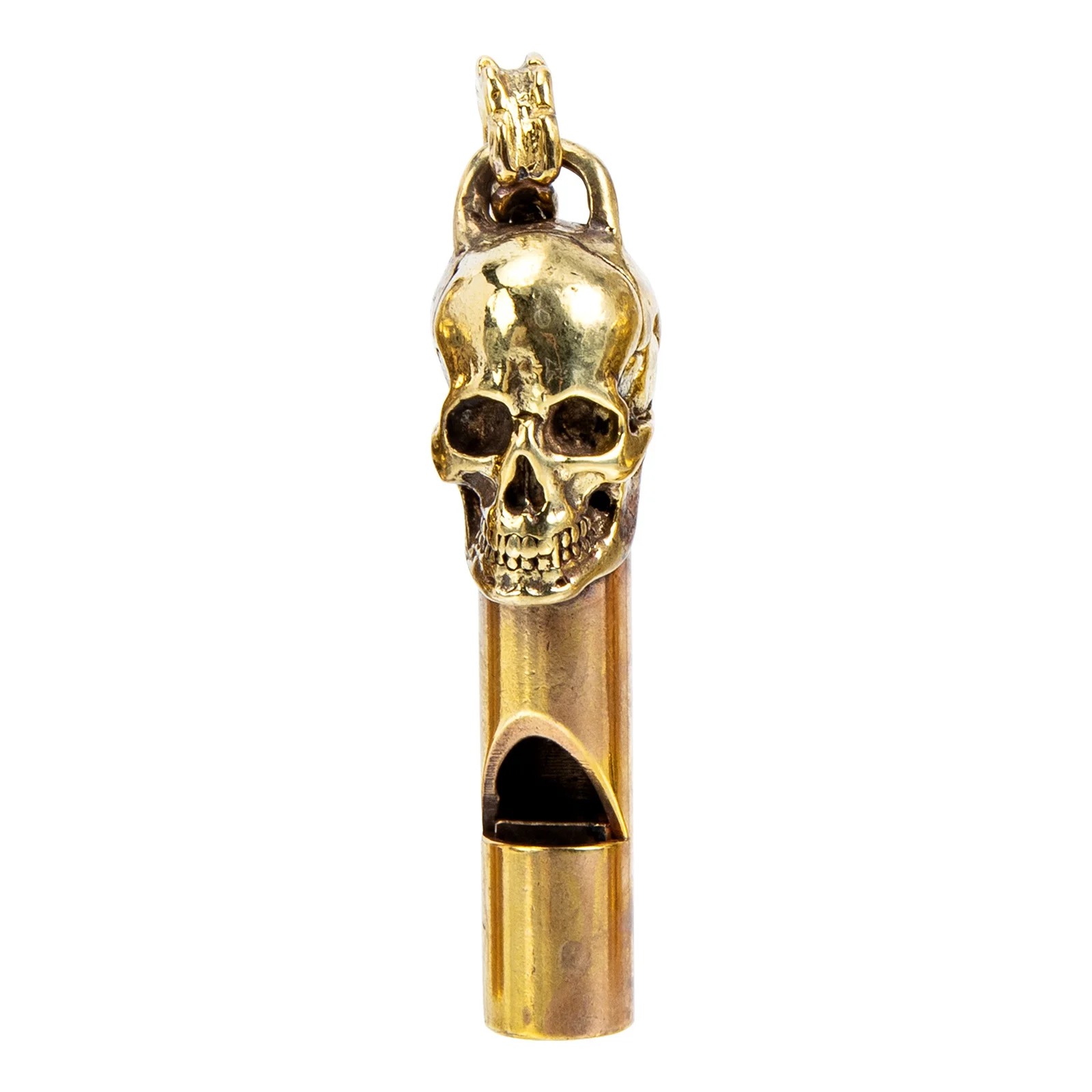 Skull Head Whistle Premium Copper Durable Spooky Design Emergency Safety Whistle Creative Party Decor Jewelry Accessory