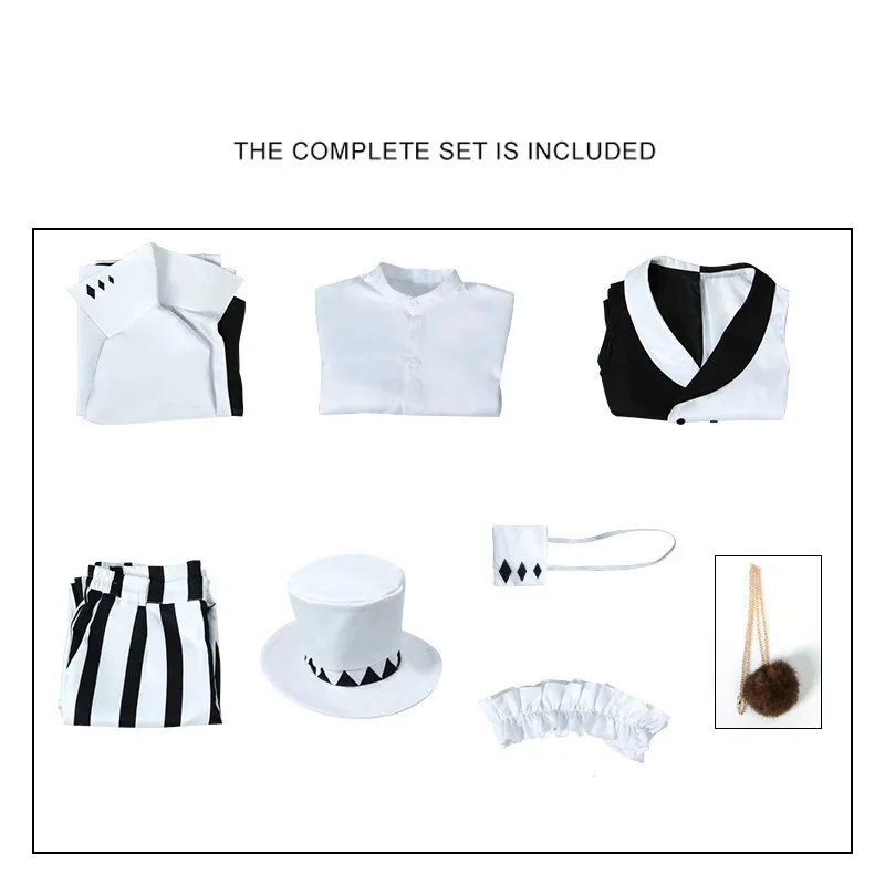 2025 جديد نيكولاي غوغول أزياء تنكرية قبعة شعر مستعار أنيمي بونغو الكلاب الضالة الموسم 4 عباءة الهالوين معطف أبيض أسود Unif ★ ☆ ★