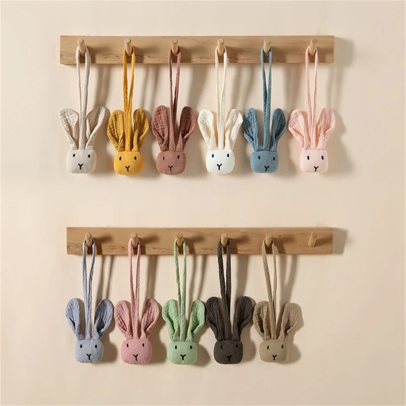 Attache-tétine lapin coloré pour bébé, porte-sucette pour garçons et filles, pendentif poussette lapin, doux, cadeau de jouet confortable pour