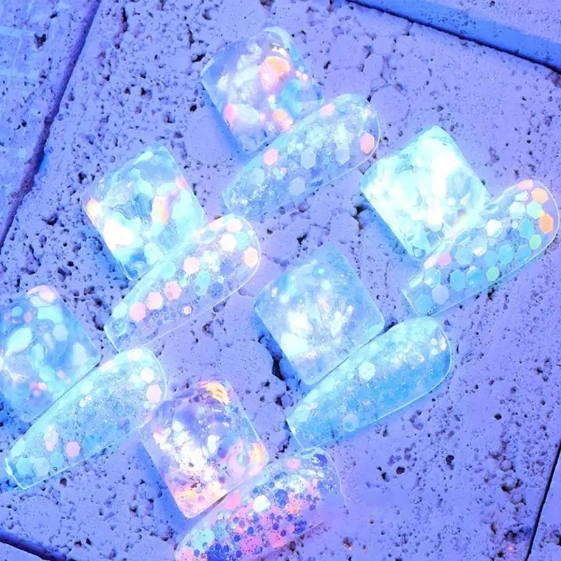 18/24 Color Glitter Powder Sequins Luminous Chunky Glitter Sequins for Resin Crafts Filler Body Face Art
