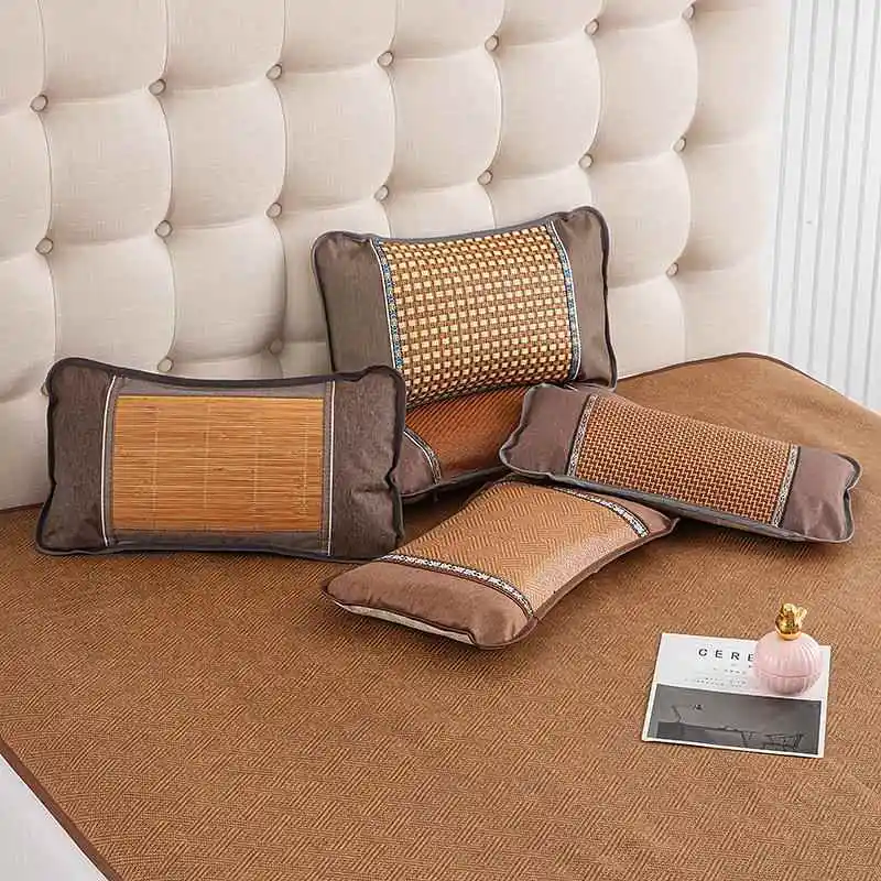Summer Ice Silk Cooling Pillow Adult Use Bamboo Fiber Pillow Core Hard Support for Office Use Single Person Mahjong Game