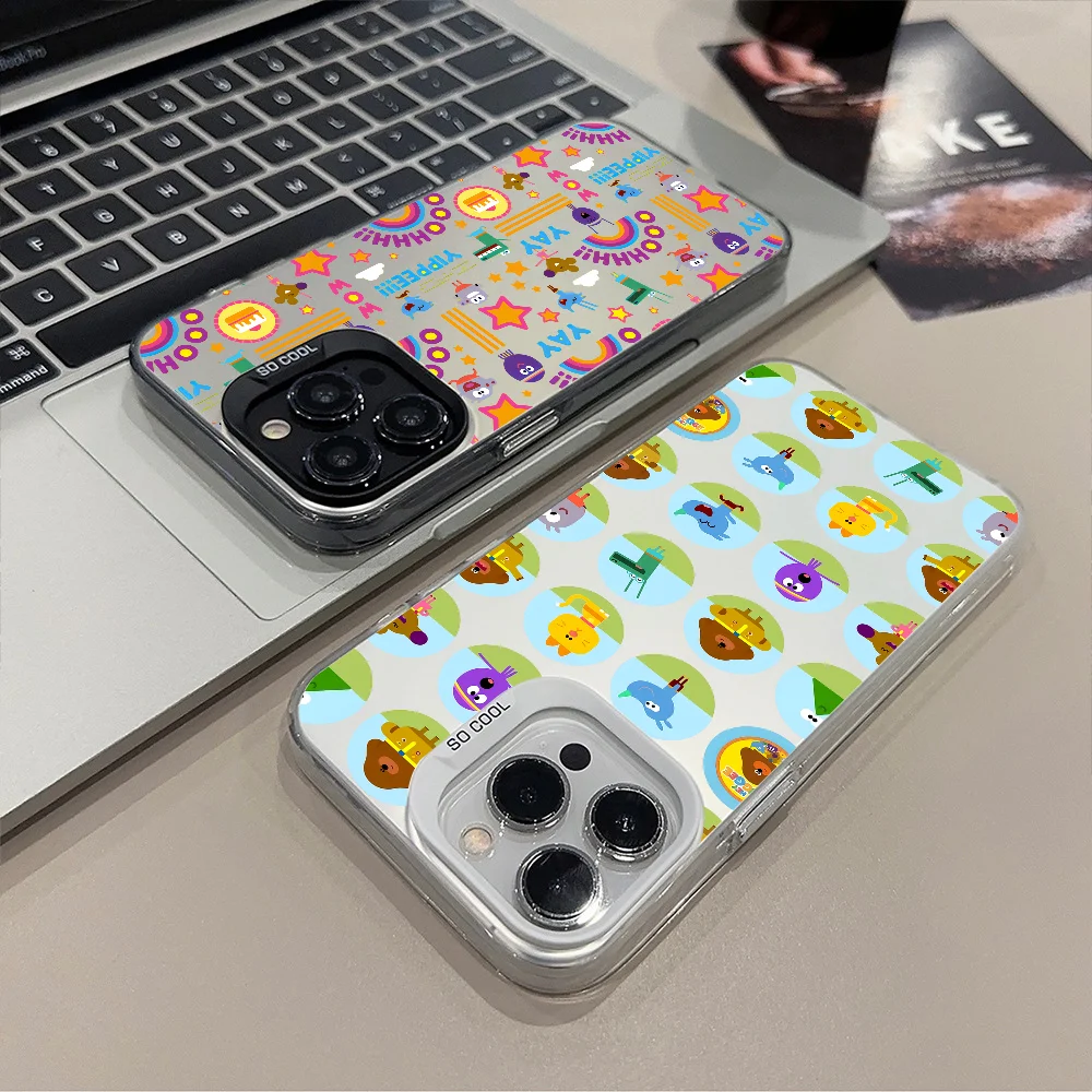حافظة هاتف لهاتف آيفون 12 11 13 14 15 Hey Cartoon 16 17 Max D-Duggee Pro Plus غطاء ليزر IMD فضي صغير #1