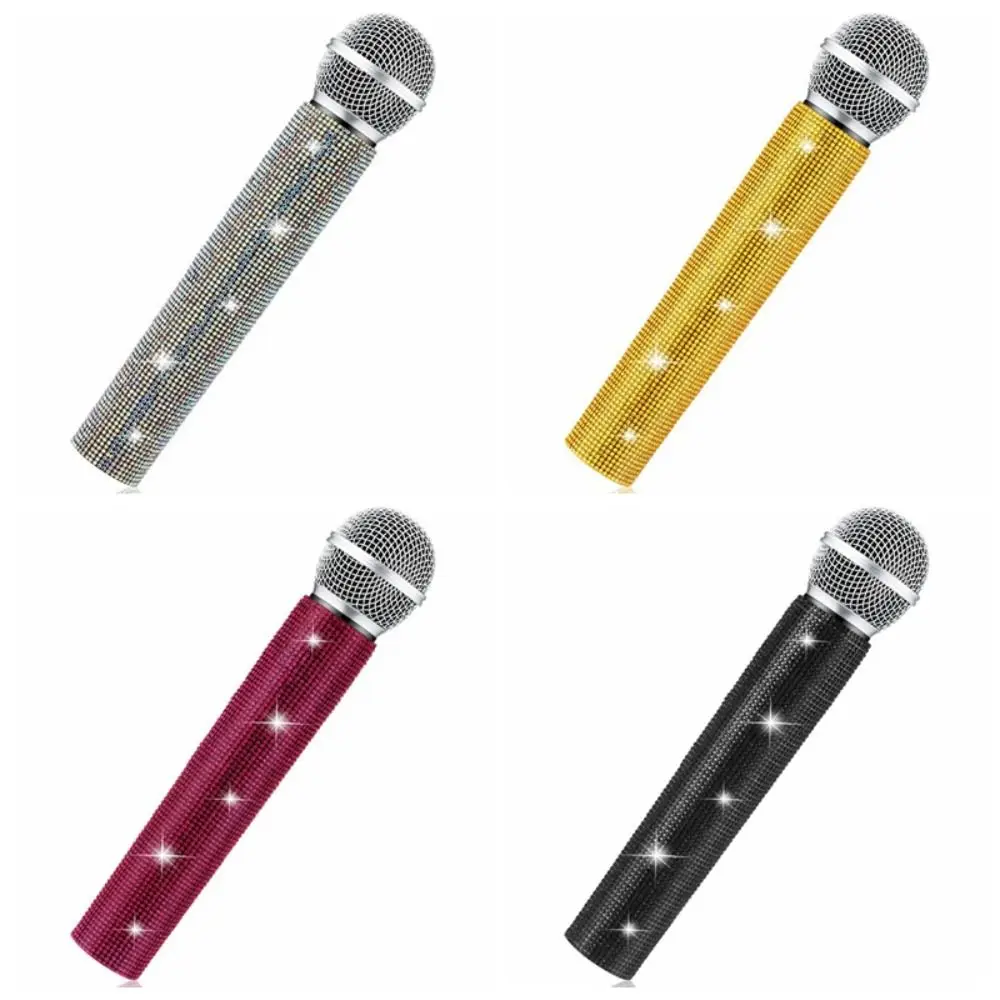 Funkelnde Bling-Strasssteine, kabellose Mikrofon-Griffabdeckung, glänzendes, weiches Futter, dekorative Mikrofonhülle, langlebig, exquisit