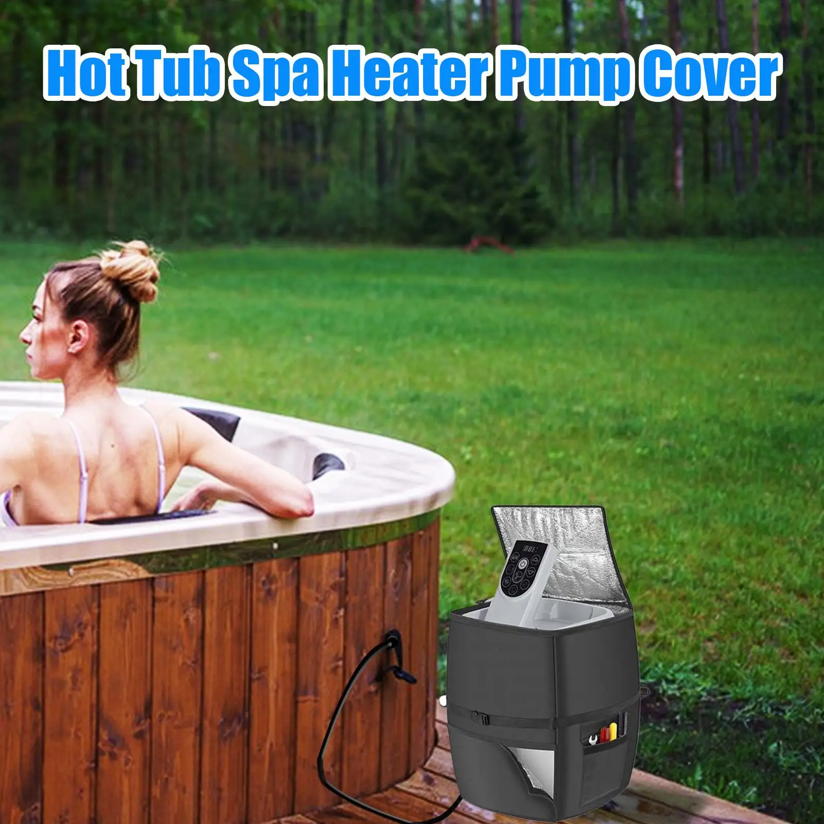 

Spa Heater Pump Cover Outdoor Spa Heater Pump Cover Aluminum Foil Zipper Closure Fabric Protector For Villa Hotels Entertainment