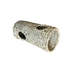 Hamster Grass Tunnel Home Peep Hole Tube Burrow Hideaway Cage Accessories Straw Tunnel for Hamster Ferrets Rats Pocket Pets