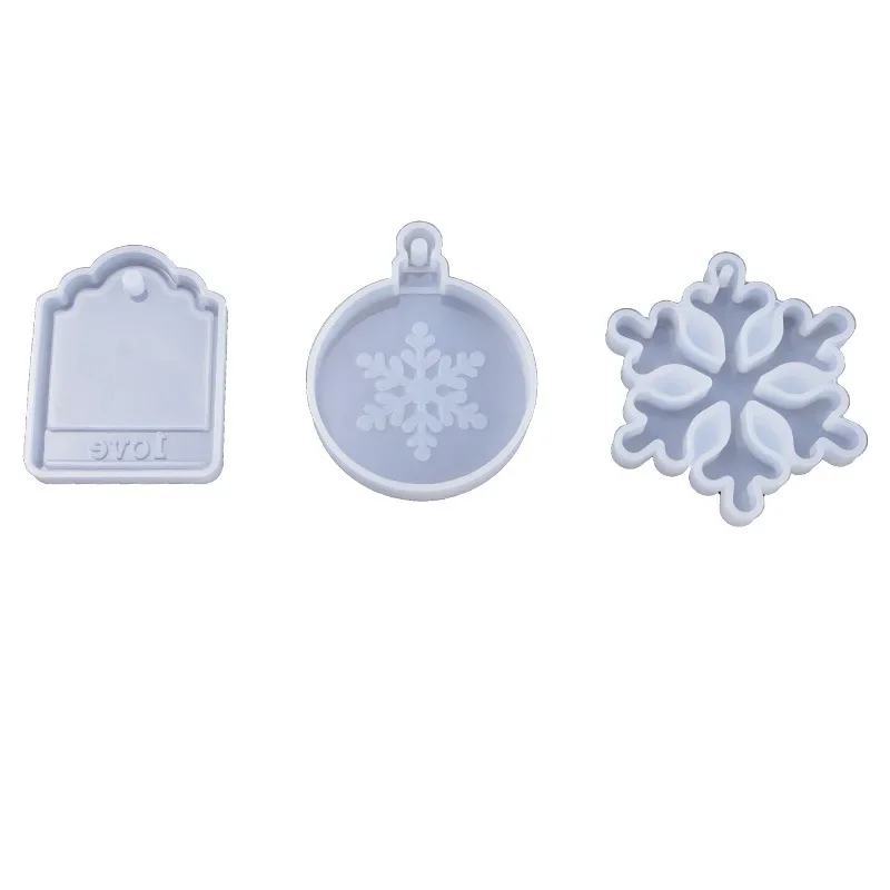 DIY Crystal Epoxy Resin Mold Snowflake Christmas Round Snowflake Listing Pendant Jewelry Silicone Mold