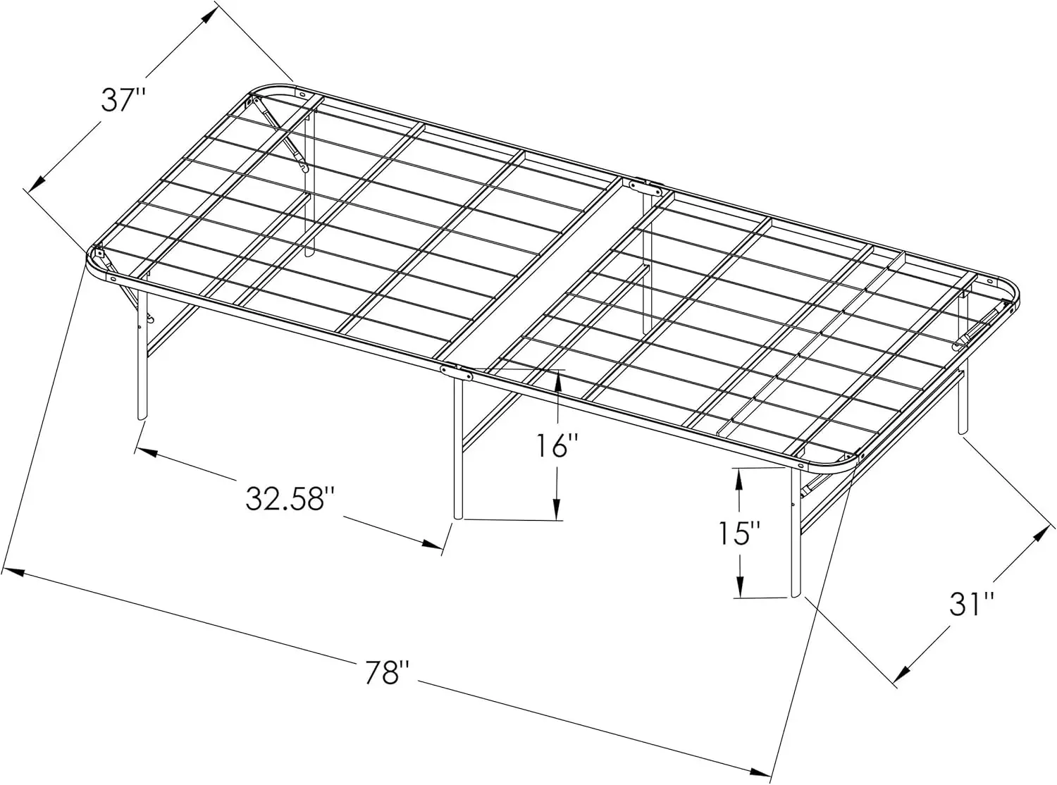 

Mabel 14 H High Twin Xl Extra Long Size Heavy Duty Sturdy Steel Foldable Metal Bed Frame Mattress Support Bla 305957Tl