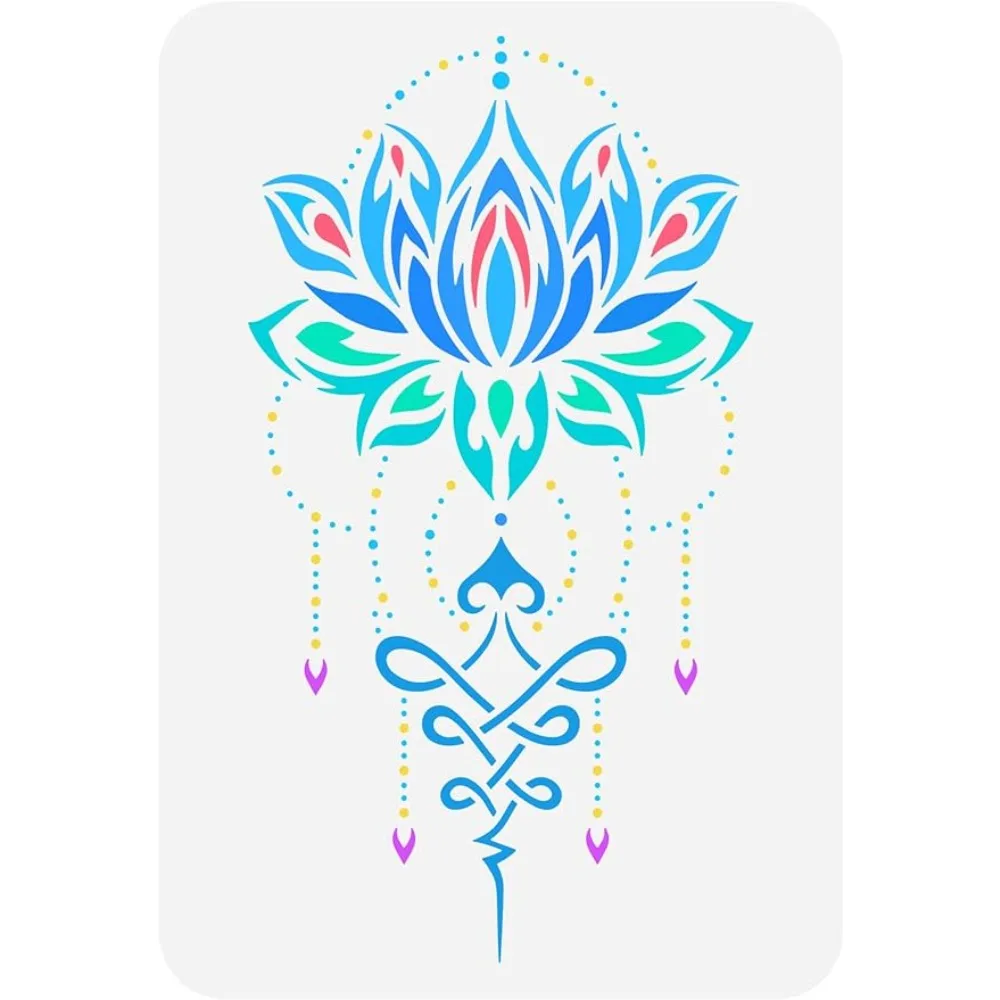 

Flower of Life Stencil 8.3x11.7inch/21x29.7cm Reusable Lotus Flower Mandala Tatoo Drawing Template DIY Craft Flowers Stencil