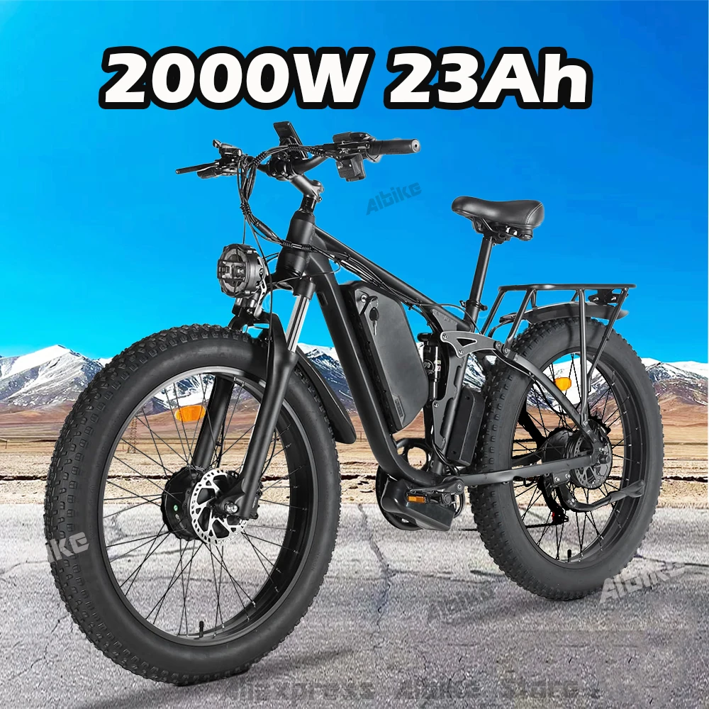 Electric Bike for Adults 3000W Dual Motor 35mph Mountain Bike 48V 23Ah Battery Snow Hunting Ebike 26