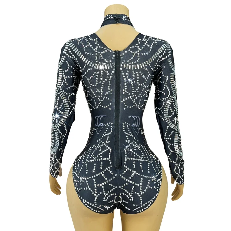 Body z długim rękawem z dżetów Bar klub nocny impreza z DJ-em sceniczny strój festiwalowy damski kostium imprezowy seksowny strój Gogo