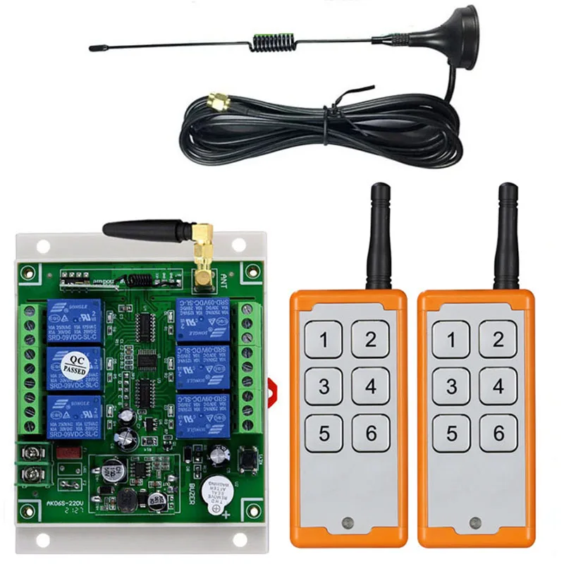 433MHZ DC 12V 24V 36V 6CH 6Channel RF Wireless Remote Control System Receiver NEW Transmitter Universal power industrial