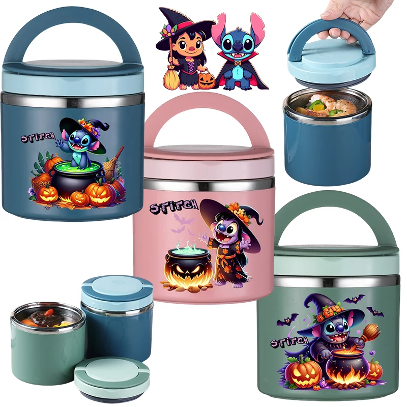 

630 мл Disney Stitch термобокс для обеда Bento большой емкости милый изолированный контейнер для еды для студентов мультфильм термостойкость