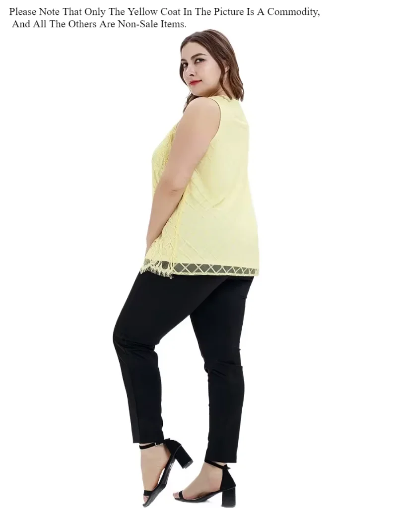 Plus Size Women\'s Lace Vest Loose and Casual Knitted Top for Plump Sisters