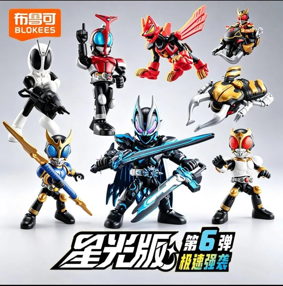

2026 Blokees Kamen Rider Anime Figure Starlight Version Volume 6 Kabuto Collectible Blind Box Assembled Toys Gift For Anime Fans