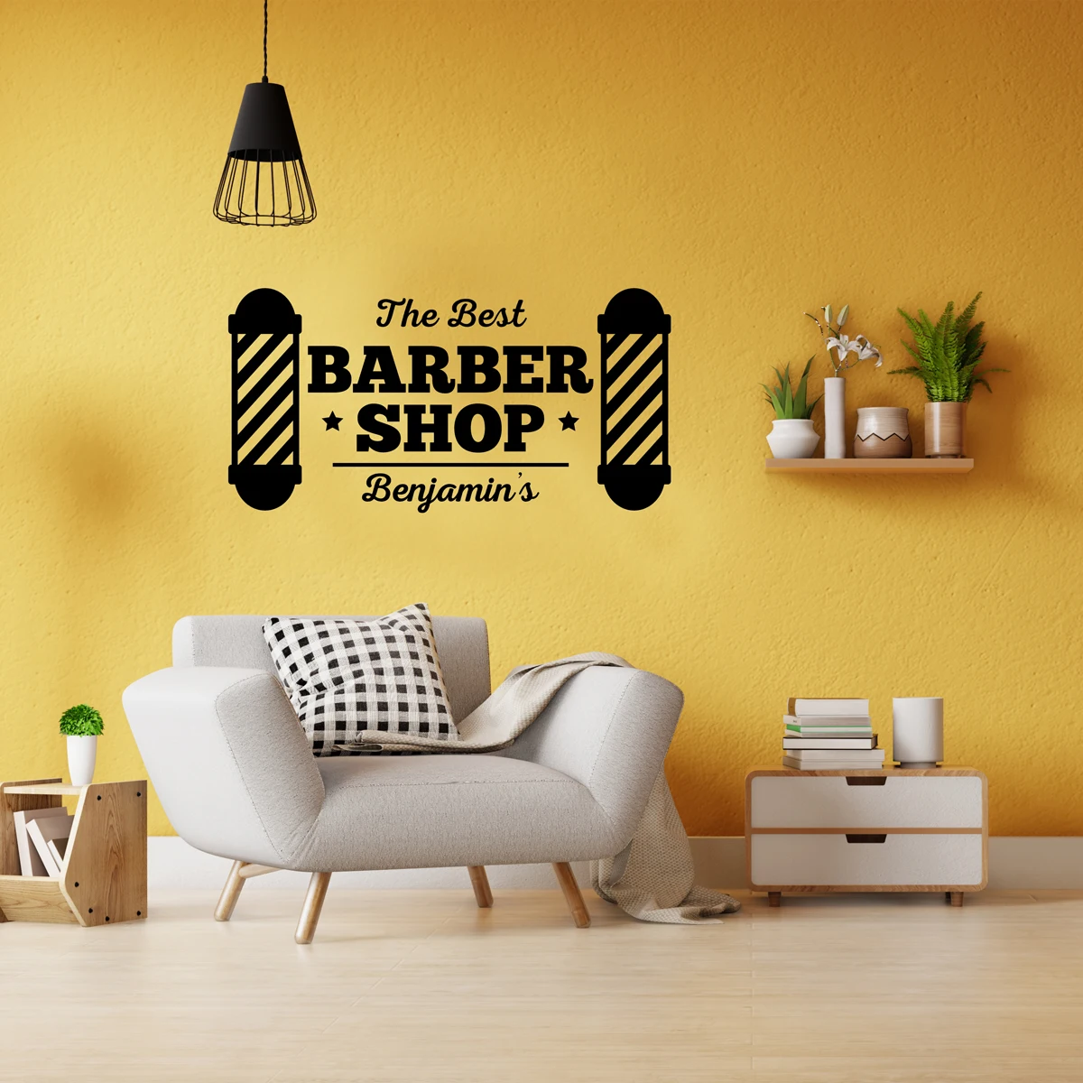 Colorful Custom Barber Shop Name Wall Stickers, Home Decoration Accessories, Kids Room Decoration