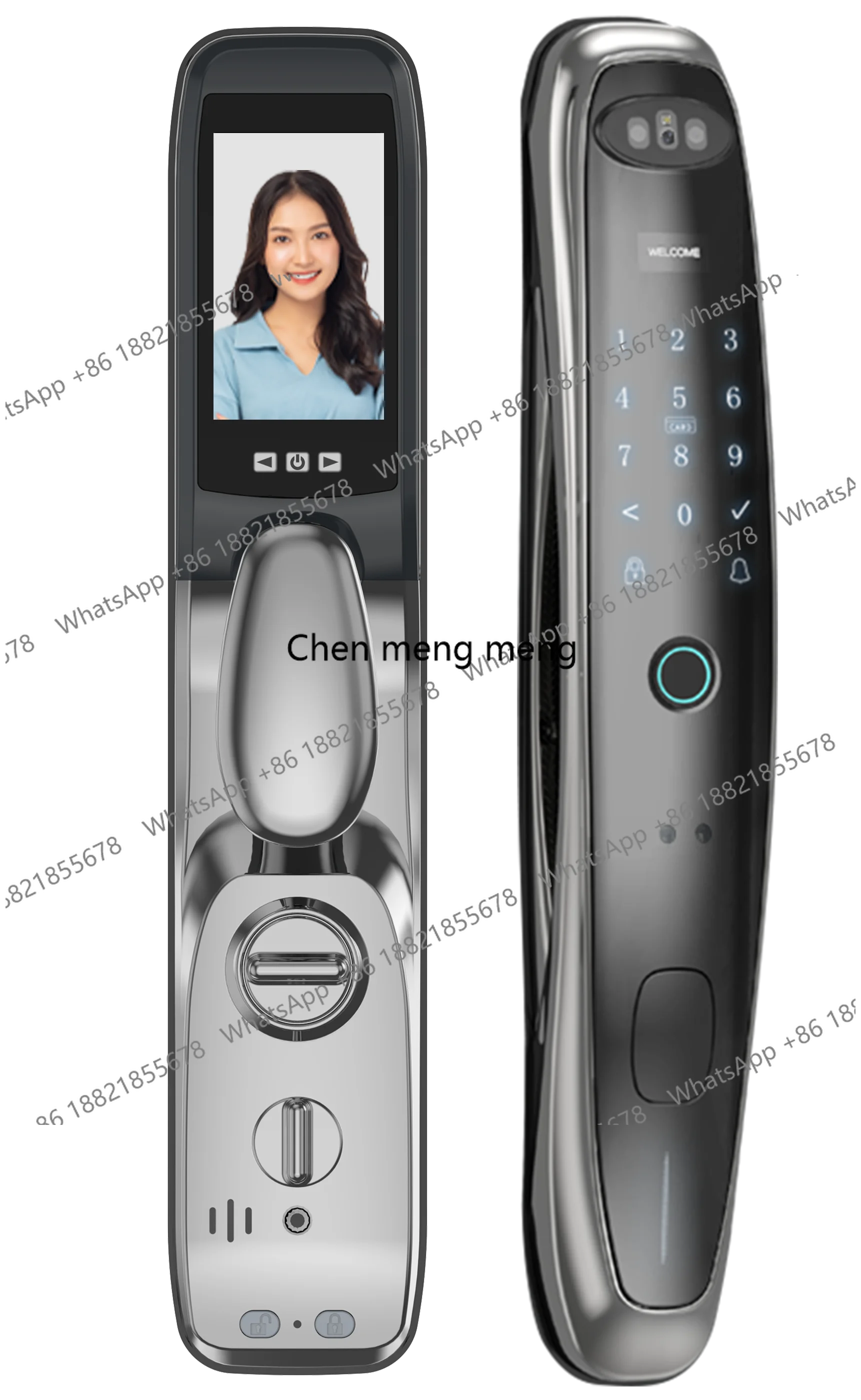 WiFi Camera Smart Lock 3D Face Recognition Digital Fingerprint Electronic Tuya Smart Door Lock APP/Key/Card