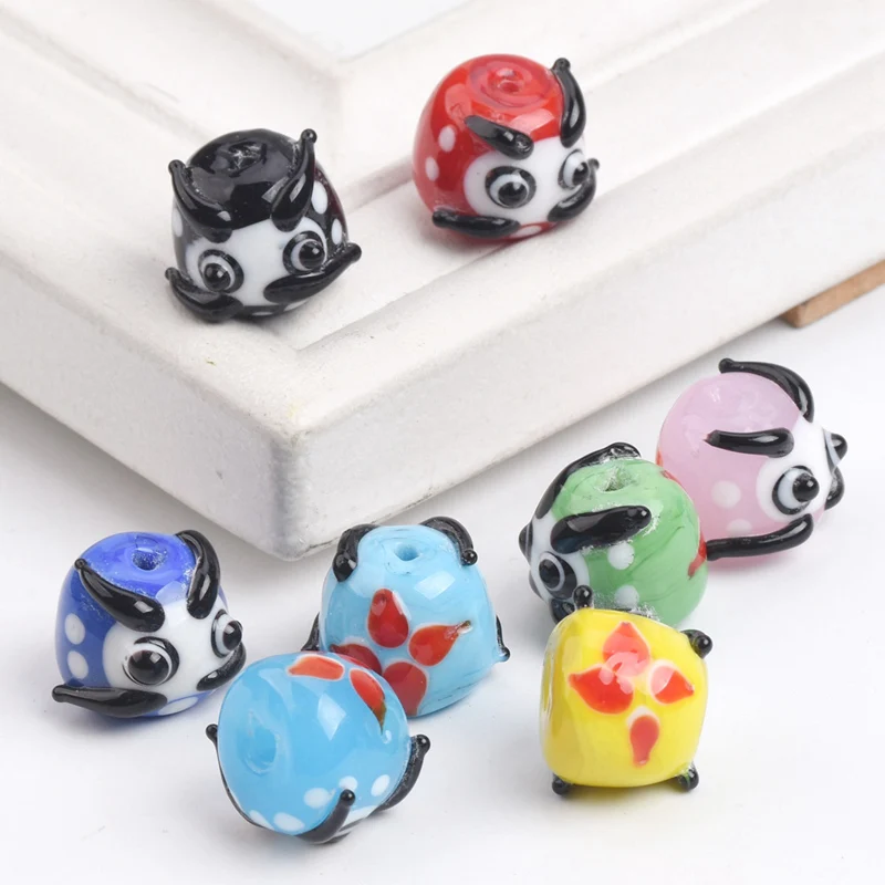 2 pçs 15x12mm artesanal daruma lampwork vidro bodhidharma contas para fazer jóias acessórios diy artesanato descobertas
