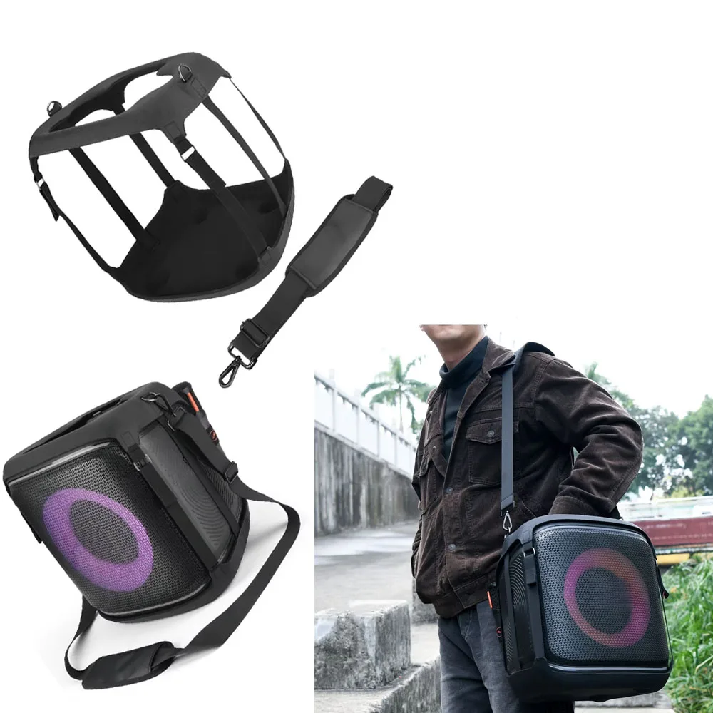 

​ Жесткий чехол из ЭВА для динамика JBL PartyBox Encore 2, защитный чехол для портативного динамика с плечевым ремнем, черный