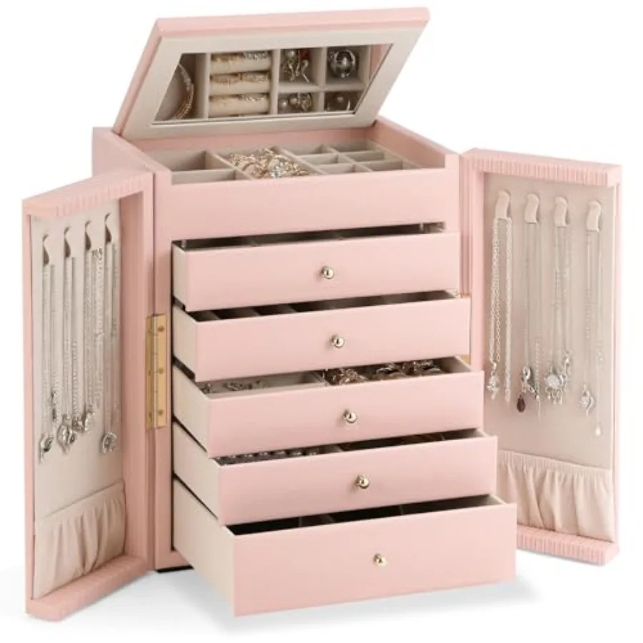 

Jewelry Box for Girls Women 6-Tier Large Jewelry Organizer Box Jewelry Storage Organizer Jewelry Gift Box for Christmas Valenti