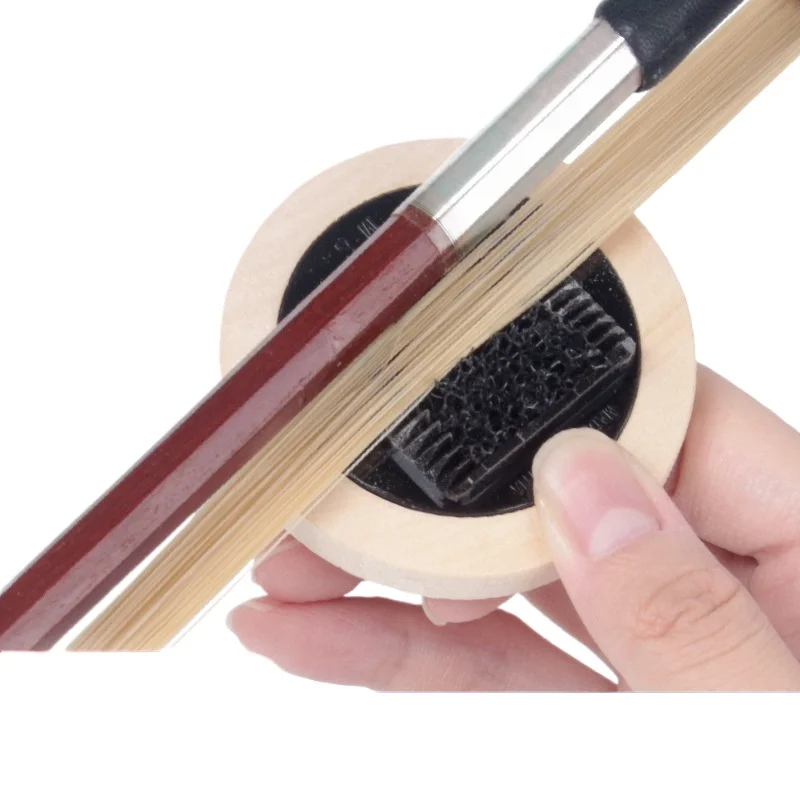 1PCS Cleaning Tool Black Violin Bow Hair Brush Wood Round Violin Bow Tail Comb Durable DIY Erhu Bow Brush Students Use