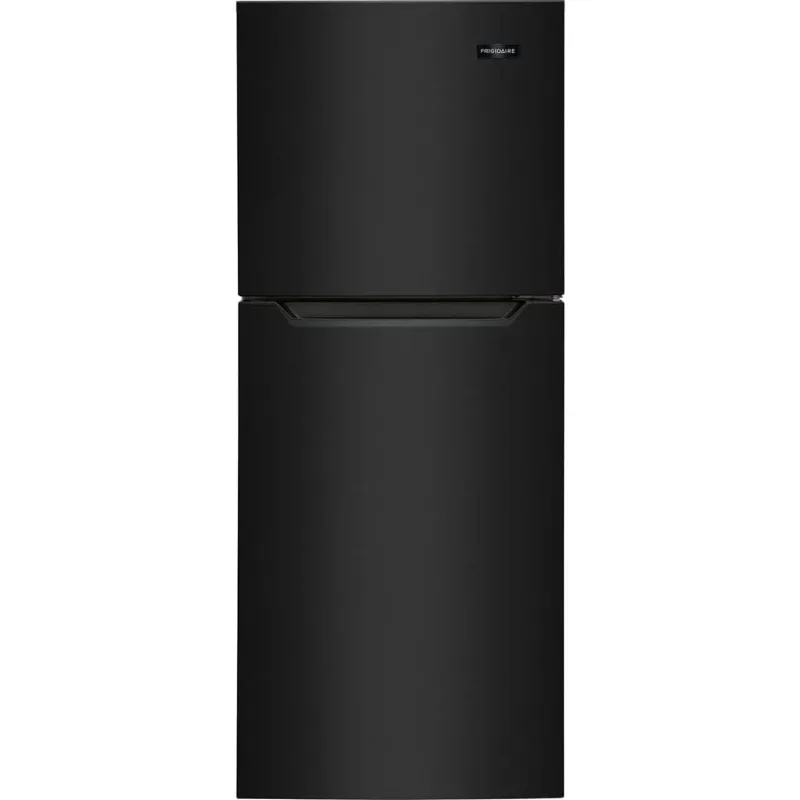 Frigidaire 10.1 Cu. Ft. Compact ADA Top Freezer Refrigerator in Black with Electronic Control Panel, Reversible Door Swing