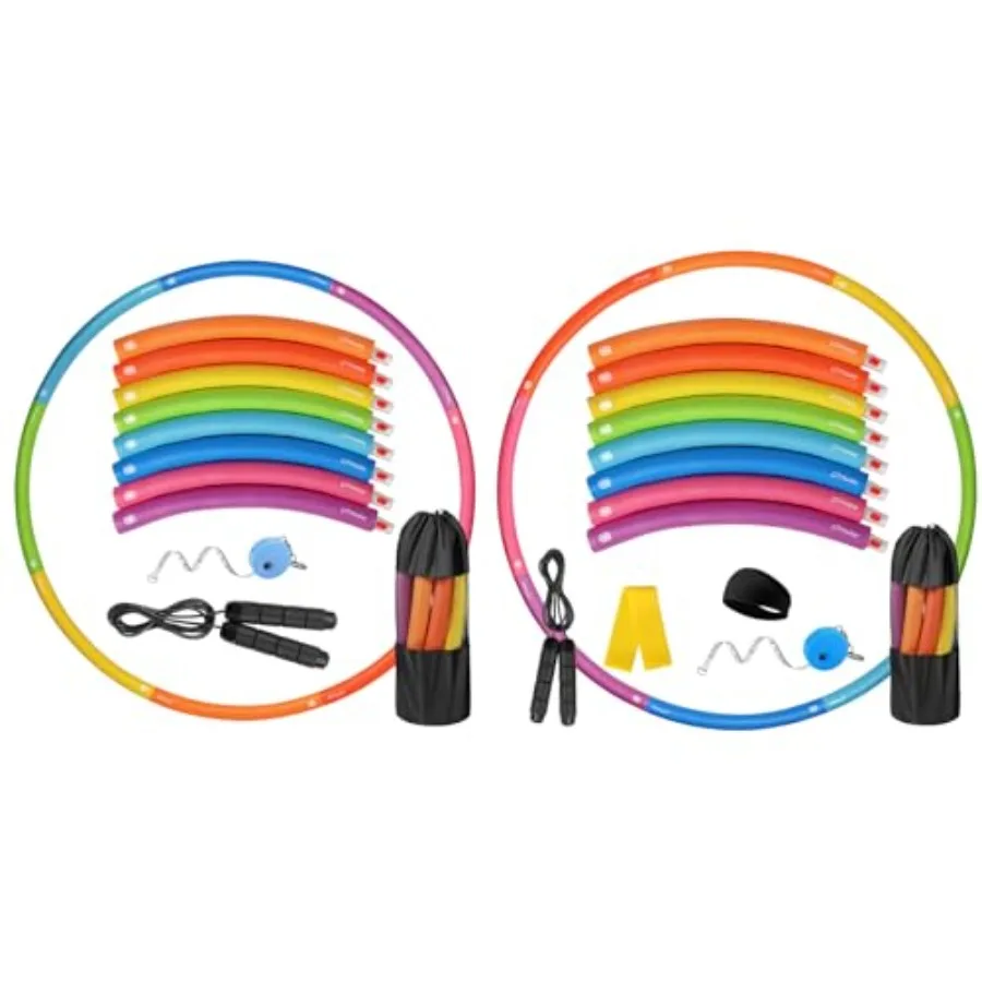 

Adjustable Weighted Exercise Hoop for Adults 2.2lb 2.8lb Fitness Hoop with Durable Material and Sleek Black Design for Effectiv