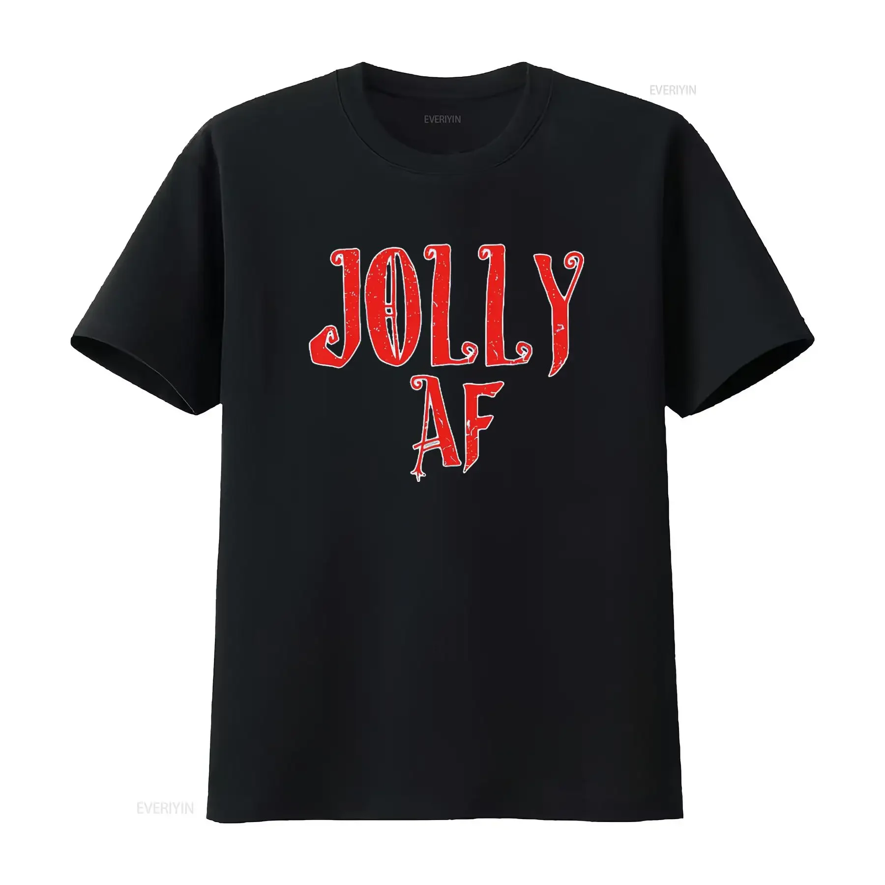 

Mens Funny Christmas Jolly Af Santa T Shirt White Large vintage Washed Slightly Top For Everyday Wear Unisex Versatile