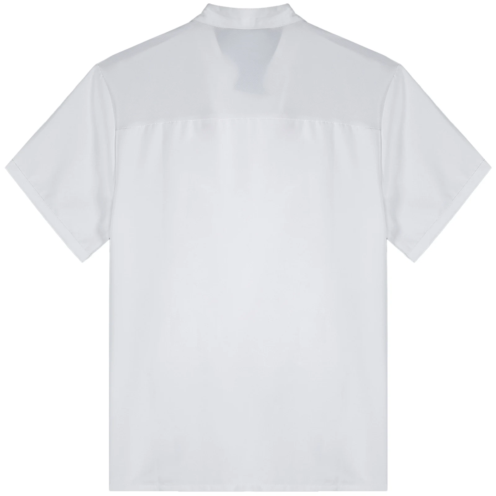 الرجال النساء ارتداء مقاومة الشيف قمم قصيرة الأكمام أزرار جانبية طباخ الستر لمطعم فندق مخبز المطبخ الشيف قميص